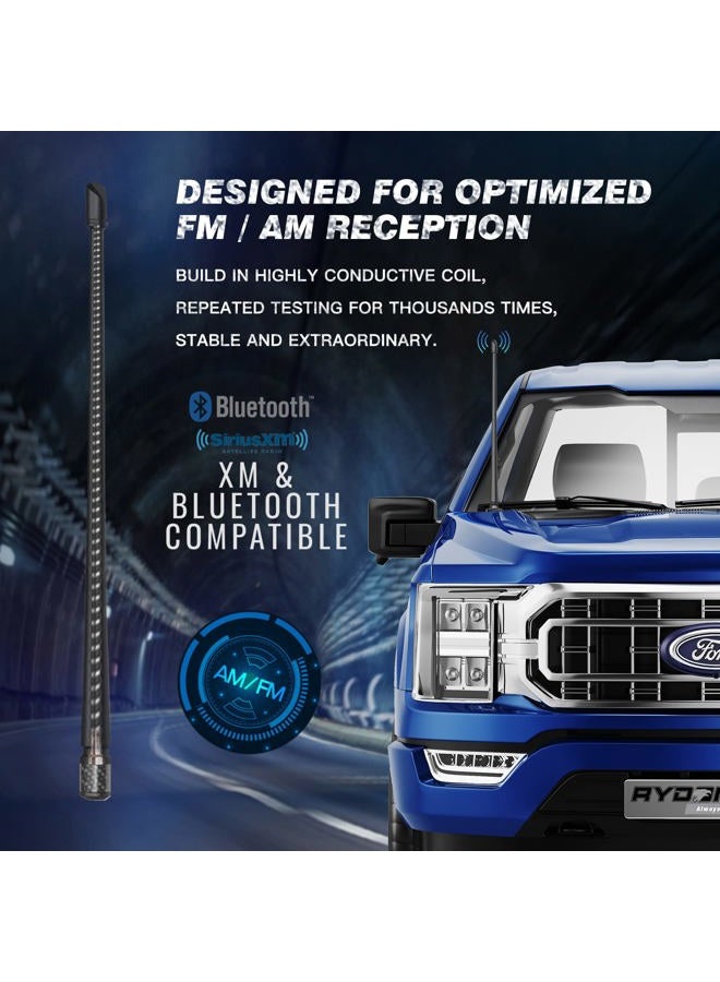 Rydonair هوائي متوافق مع فورد F150 2009-2018 | هوائي مرن من المطاط بطول 13 بوصة بديل | مصمم لاستقبال FM/AM المحسن - Image 2