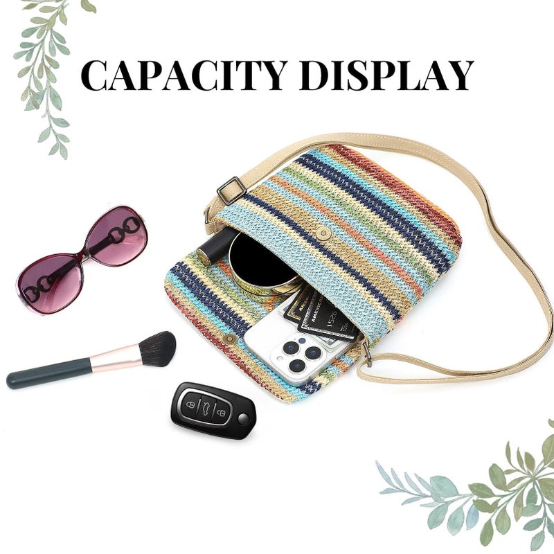 BBORGDC Original Design Woven Straw Crossbody Purse for Women â€“ Small Lightweight Summer Beach Bag, Adjustable Strap Cell Phone Purse, Travel Gift, Purses for Women Clearance - Image 5