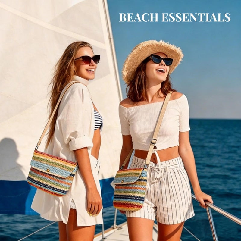 BBORGDC Original Design Woven Straw Crossbody Purse for Women â€“ Small Lightweight Summer Beach Bag, Adjustable Strap Cell Phone Purse, Travel Gift, Purses for Women Clearance - Image 3