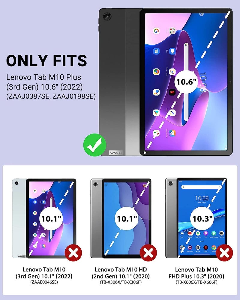 Vertus ® Premium Tempered Glass Screen Protector for Lenovo Tab M10 FHD Plus 10.6 inch 3rd Gen Tablet (TB-125FU/128FU/128XU) (10.6 inch) (Pack of 2) - Image 2