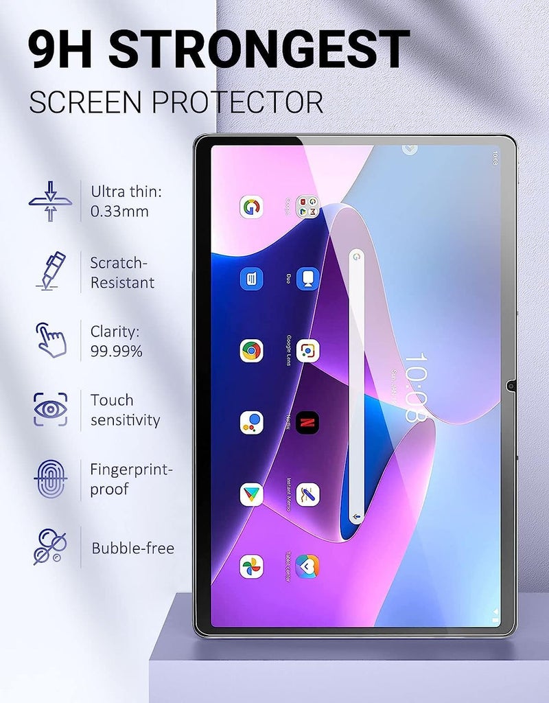 Vertus ® Premium Tempered Glass Screen Protector for Lenovo Tab M10 FHD Plus 10.6 inch 3rd Gen Tablet (TB-125FU/128FU/128XU) (10.6 inch) (Pack of 2) - Image 3