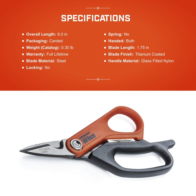 Wiss Tool Shears Pro Electrician Data Titanium - Image 3