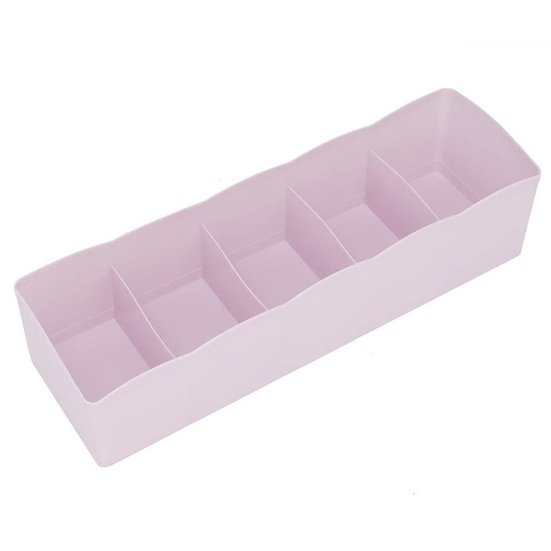 Purple 5 Grid Drawer Organizer for Bras Underwear Socks Eco Friendly Wardrobe Divider - Image 2