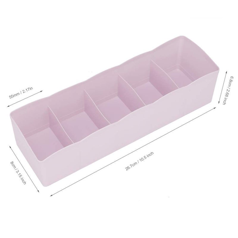 Purple 5 Grid Drawer Organizer for Bras Underwear Socks Eco Friendly Wardrobe Divider - Image 3
