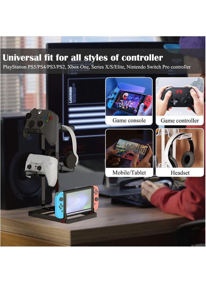 Controller Holder, Game Stand 2 Tier for Desk, Headphone Gaming Accessories, Not Easy to Fall  - Image 2