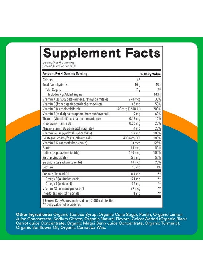 سمارتي بانتس، فيتامينات متعددة للرجال، علكات عضوية: ميثيل فولات، أوميغا 3 (ALA)، فيتامين د3، ج، فيتامين ب12، ب6، أ، ك، وزنك لدعم المناعة، بيوتين، نباتي، 120 علكة (كمية تكفي 30 يومًا) - Image 3