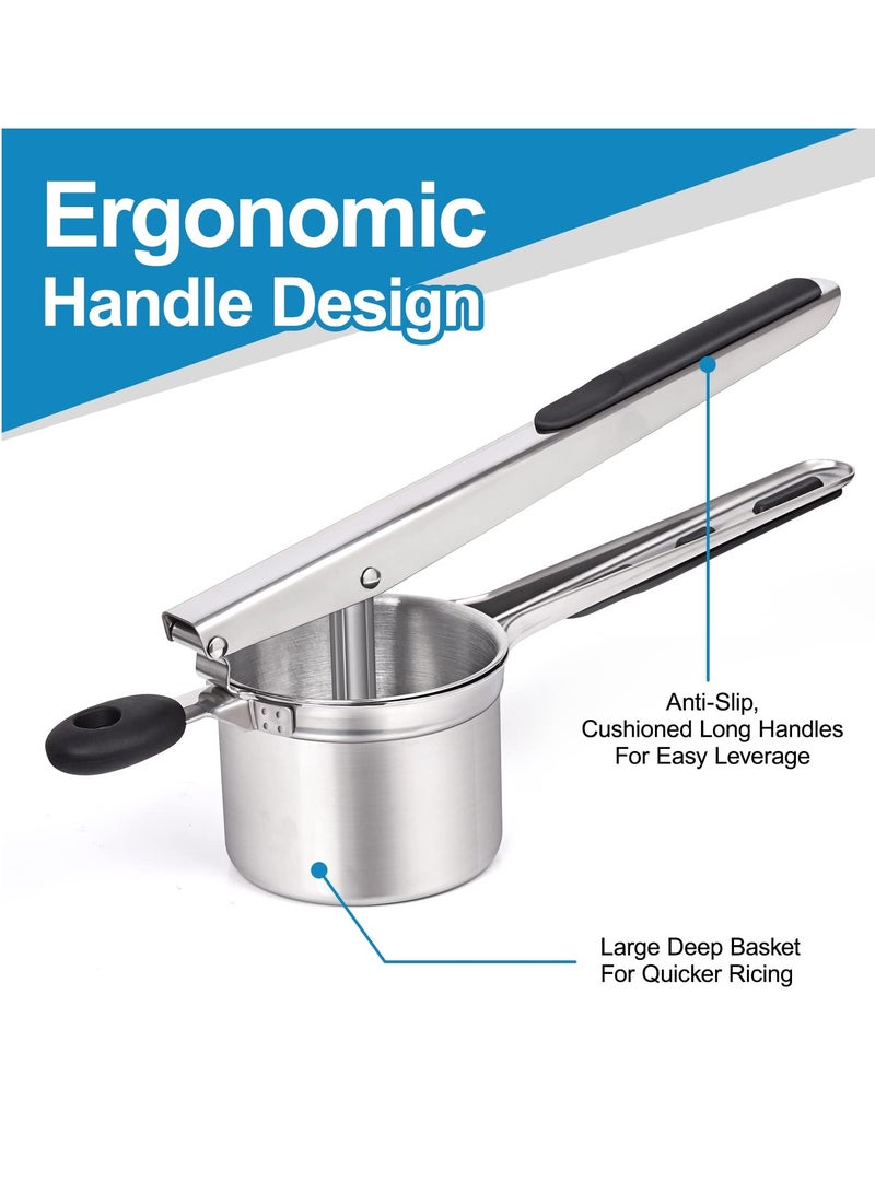 Excefore Potato Ricer Sopito Stainless Steel Potato Masher with 3 Interchangeable Discs, Heavy Duty Potato Masher and Ricer Kitchen Tool - Image 3