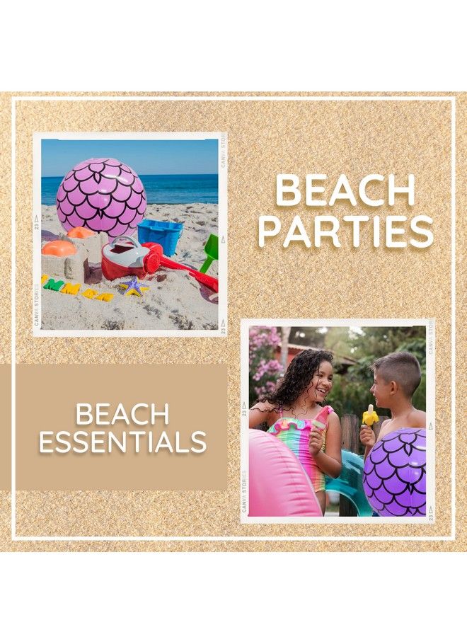 4E's Novelty Mermaid Beach Balls (4 Pack) Mermaid Party Favors Mermaid Party Decorations For Girls Mermaid Birthday Party Supplies Under The Sea Themed Party Decor Gifts For Girls Pool Party - Image 5