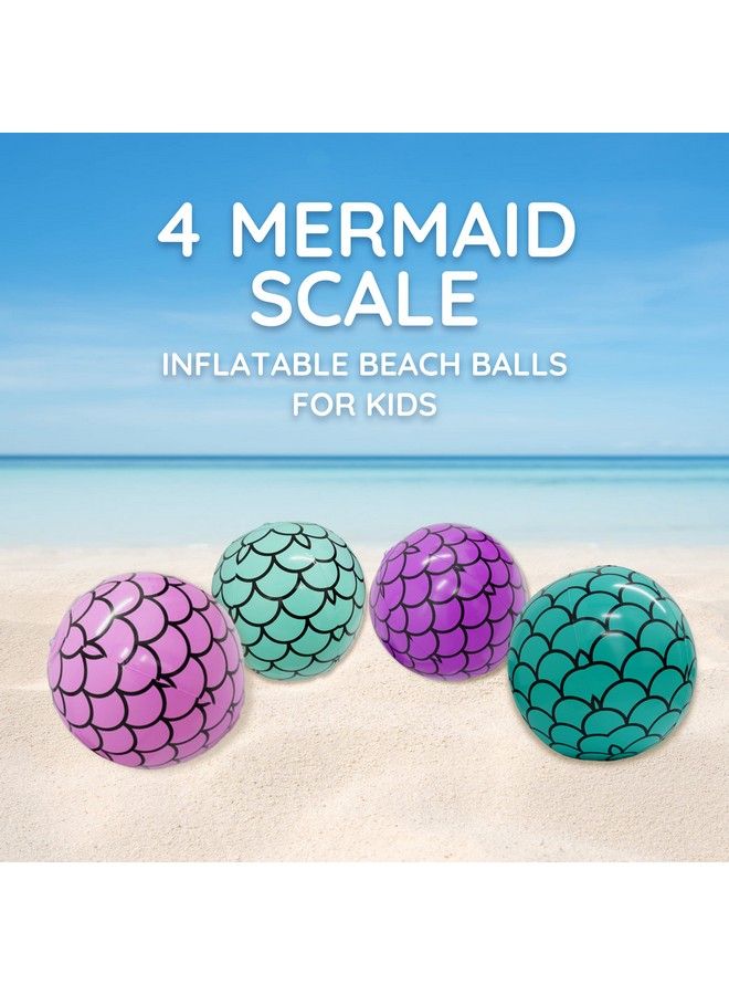 4E's Novelty Mermaid Beach Balls (4 Pack) Mermaid Party Favors Mermaid Party Decorations For Girls Mermaid Birthday Party Supplies Under The Sea Themed Party Decor Gifts For Girls Pool Party - Image 3