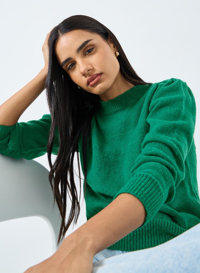 ستايلي بلوزة محبوكة بأكمام طويلة - Image 1