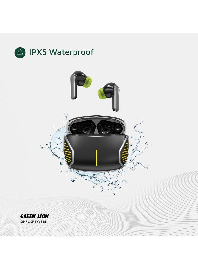 Flex Pro TWS True Wireless ENC Earbuds with RGB Lights and Touch Control / Voice Assistant / Up to 6 Hours Playtime / High Quality Sound / +10m Transmission Range - Black