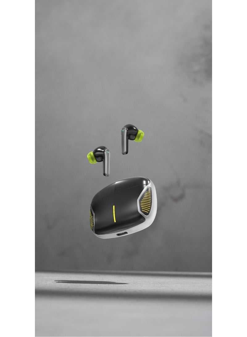 Flex Pro TWS True Wireless ENC Earbuds with RGB Lights and Touch Control / Voice Assistant / Up to 6 Hours Playtime / High Quality Sound / +10m Transmission Range - Black