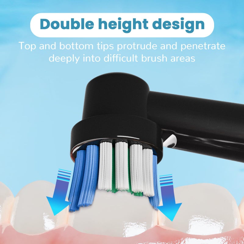 GENKENT 12 Pcs Replacement Brush Heads Compatible with Oral B Braun Electric Toothbrush Heads Black - Image 5