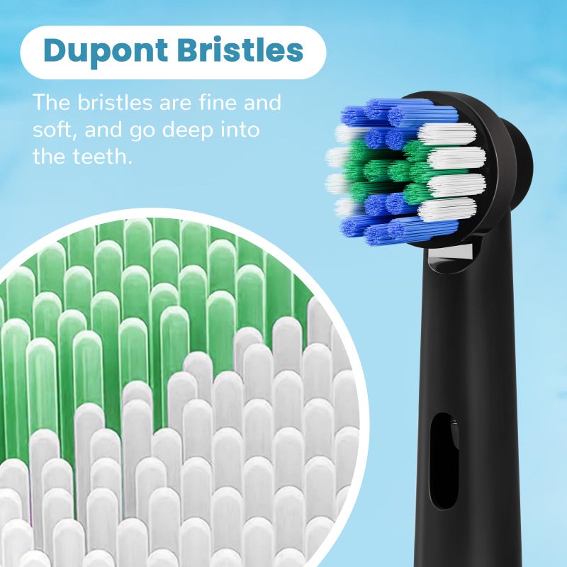 GENKENT 12 Pcs Replacement Brush Heads Compatible with Oral B Braun Electric Toothbrush Heads Black - Image 4