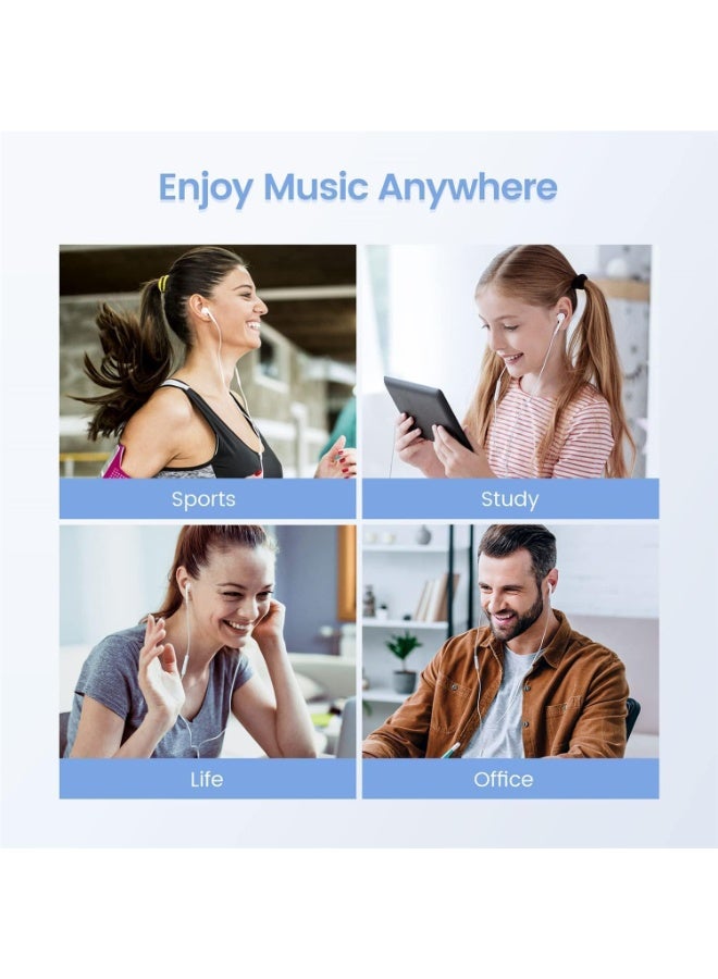 USB C Earphones with Mic & Volume Control – HiFi Stereo Wired Type C Headphones for iPhone 16/15 Pro Max, Samsung S24/S23, iPad Pro/Air, Pixel. Magnetic In-Ear Buds (White) with DAC Chip - Image 2