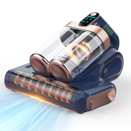XIAOLANG Bed Mattress Vacuum Cleaner Cordless 16Kpa Handheld Vacuum, Vacuum Cleaner with 253.7nm UV-C Light,HEPA Filter & Ultrasonic, Portable Vacuums for Sofa Couch Crib Birthday Gifts for women blue+gold - Image 1