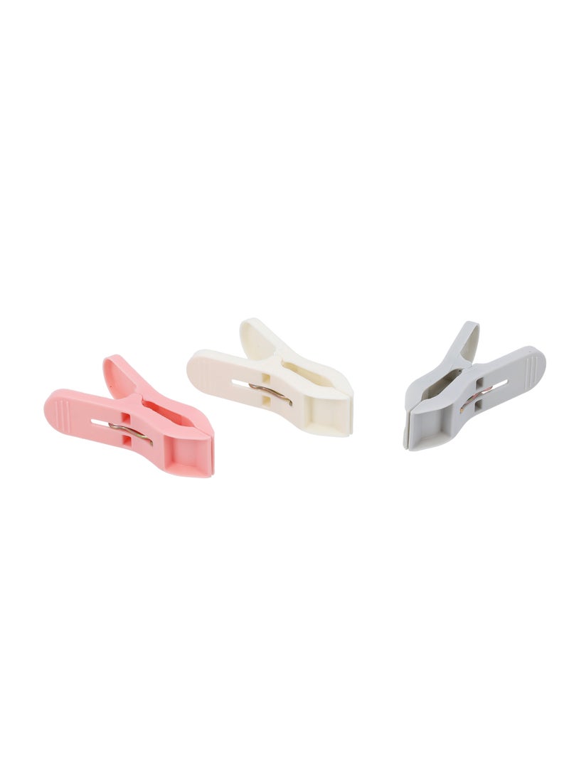 DELCASA 16 Pcs Cloth Clip, Plastic and Iron Pin, DC2006 | Laundry Clothes Pins Clips with Springs | 3 Colors Clothes Drying Line Pegs | Air-Drying Clothing Pin Set  - Image 5