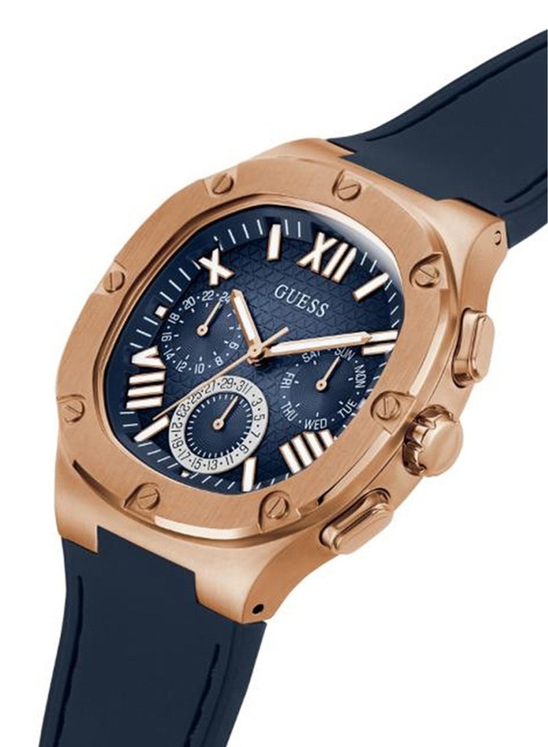 GUESS Men's Headline Chronograph Blue Silicone Band Watch GW0571G2 - 42mm - Image 4