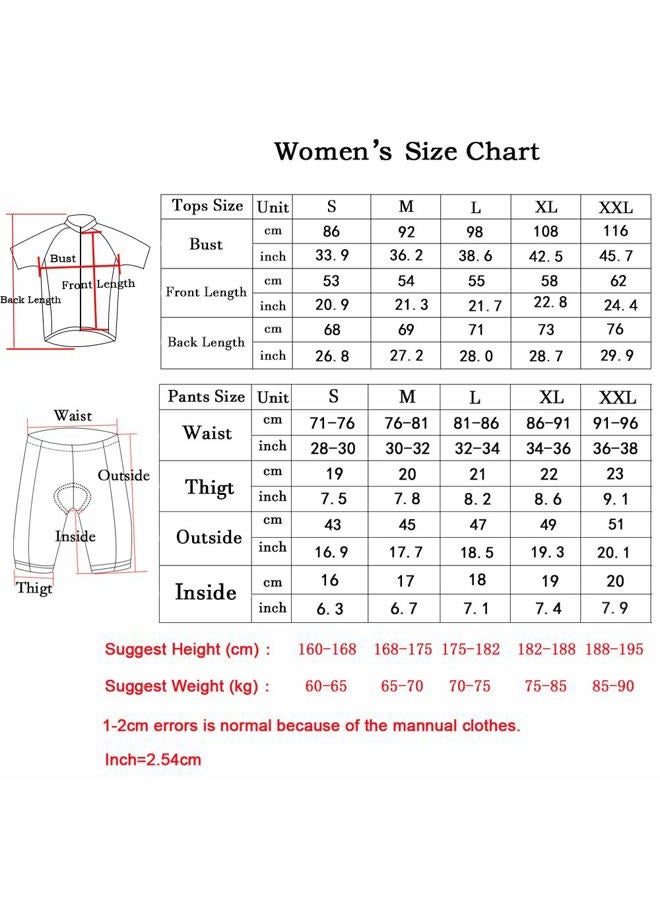 GCRFL Women's Cycling Jersey Sets Road Bike Jersey Riding Shirts Highly Breathable, Bib Shorts with Pockets and 4D Padded (Red, M) - Image 3