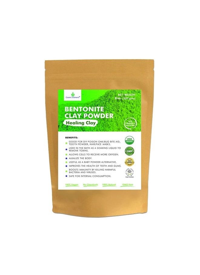 cosmic element - Calcium Bentonite Clay Powder, Vegan Bentonite Clay, Healing Clay for Face Mask Skin Care Detox, Clay Mask for Blackheads and Pores, 8 ounce - Image 1