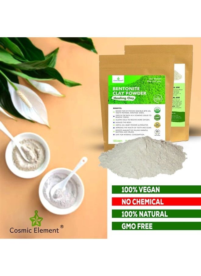 cosmic element - Calcium Bentonite Clay Powder, Vegan Bentonite Clay, Healing Clay for Face Mask Skin Care Detox, Clay Mask for Blackheads and Pores, 8 ounce - Image 1
