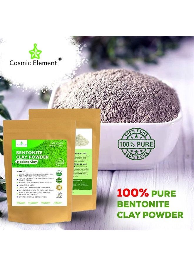 cosmic element - Calcium Bentonite Clay Powder, Vegan Bentonite Clay, Healing Clay for Face Mask Skin Care Detox, Clay Mask for Blackheads and Pores, 8 ounce - Image 1