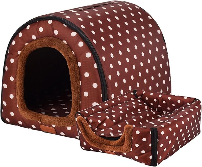 Small Dog Bed Indoor Pet Tent Warm House With Thick Cushion Size S - Image 2