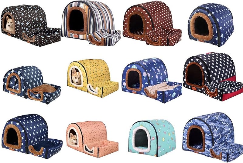 Small Dog Bed Indoor Pet Tent Warm House With Thick Cushion Size S - Image 4