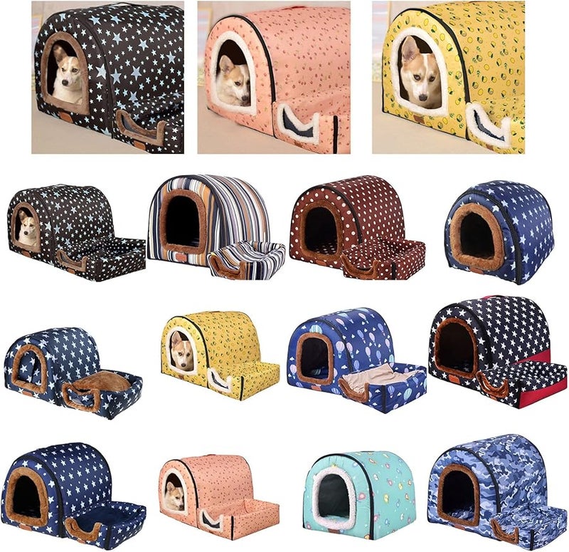 Small Dog Bed Indoor Pet Tent Warm House With Thick Cushion Size S - Image 3