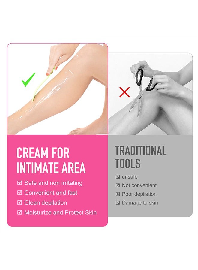 Elaimei Hair Removal Cream For Intimate Area，Painless Flawless Depilatory Cream For Private Areas, Pubic, Bikini, Body, Leg, And Underarms, Sensitive Formula For All Skin Types, Long-Lasting Fast-Acting 60g - Image 4
