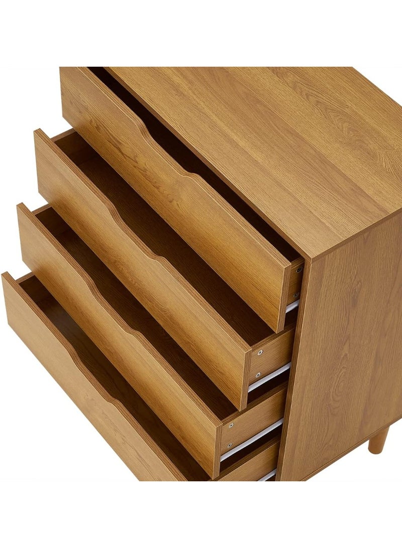 Wooden Storage Cabinet with 4 Drawers and Raised Legs, Home Organizer for Bedroom, Living Room and Entryway, Practical Storage Solution for Daily Essentials - Image 2