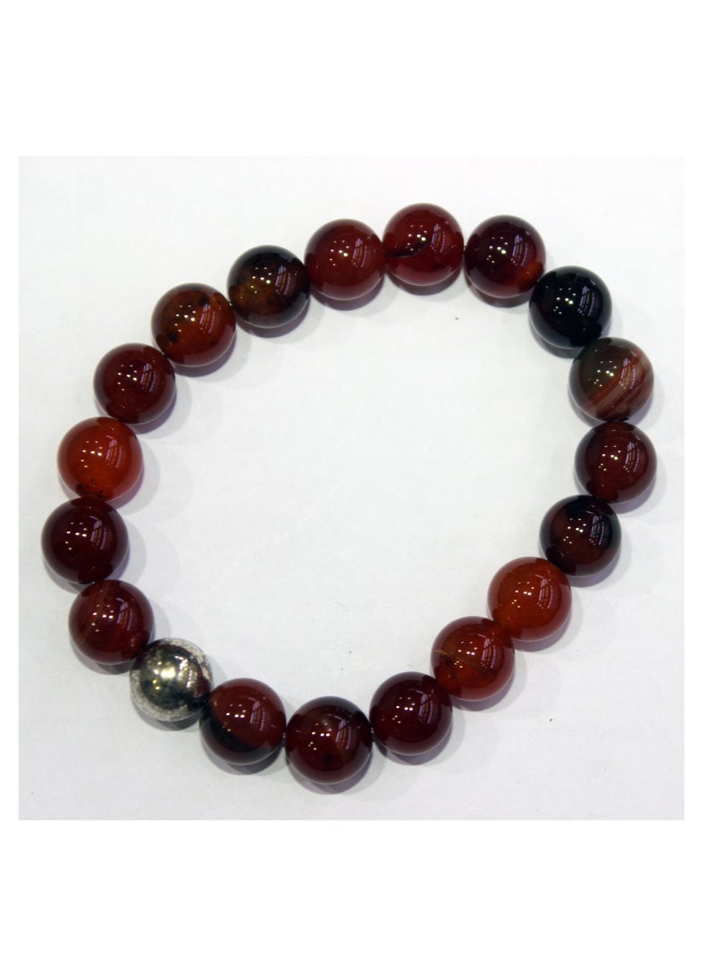 Multi Colour Agate Stone Bracelet | Healing Energy Beads Stretch Elastic Bracelet - Image 1