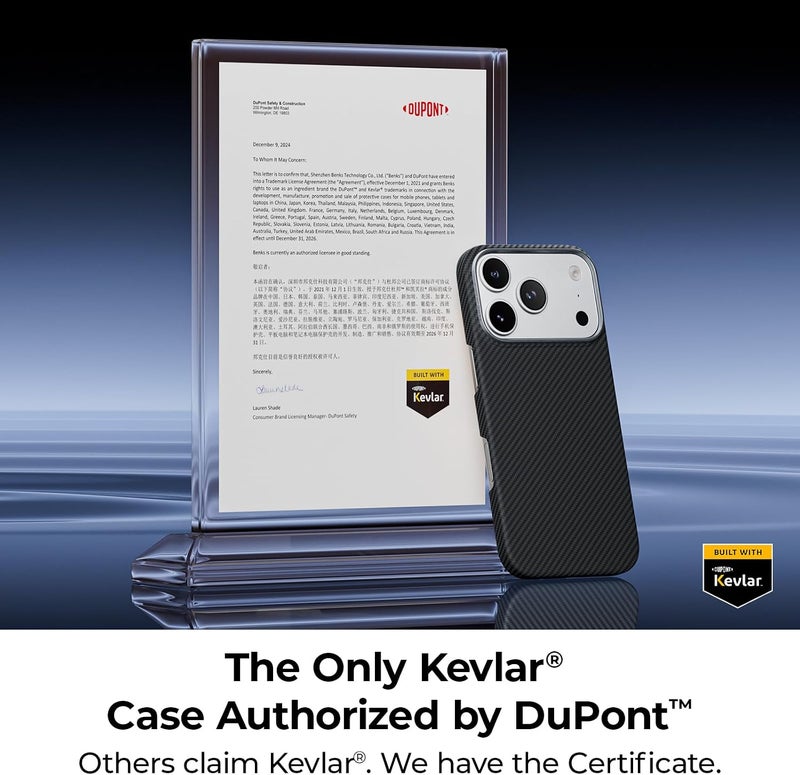 Benks ArmorAir Case for iPhone 17 Pro Max, Compatible with Magsafe, Ultra Slim & Lightweight Minimalist Case Built with Dupont Kevlar Aramid Fiber, Black - Image 2