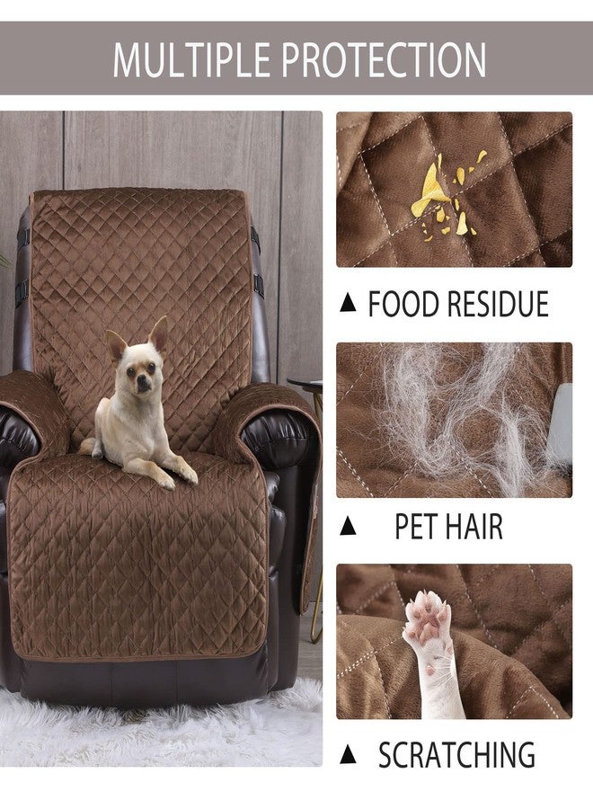 LUFEIJIASHI أغطية مخملية للكراسي المائلة، مانعة للانزلاق ومقاومة للماء، أغطية كبيرة للكراسي الجلدية، غطاء أريكة قابل للعكس لغرفة المعيشة، واقيات أثاث الكراسي المائلة، أغطية للحيوانات الأليفة (الكلاب)، بني، 28 بوصة - Image 3