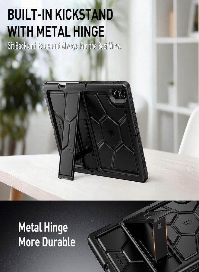 Poetic TurtleSkin Case for Samsung Galaxy Tab S11 Ultra (2025 Release) 14.6" with Kickstand & S Pen Holder, Heavy Duty Shockproof Kids Friendly Protective Silicone Cover, Black - Image 3