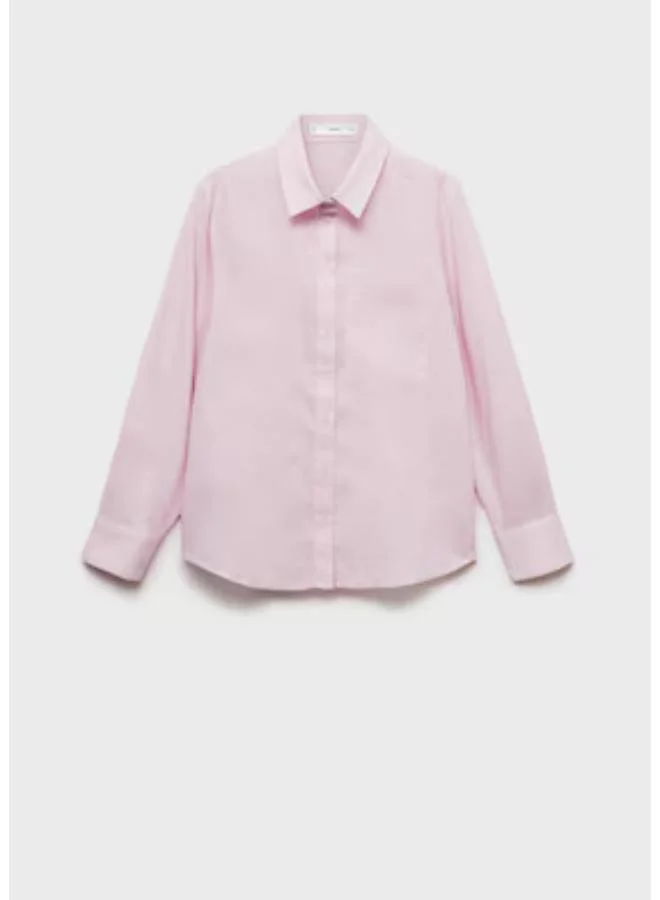 مانجو Casual Pocket Linen Shirt