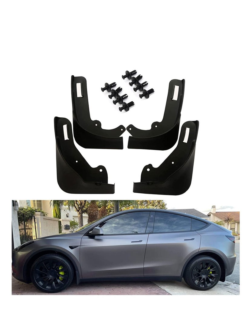 Y&D Car Mud Flaps Compatible with 2020 2021 2022 2023 Tesla Model Y Splash Guards Mudguard Mudflaps Accessories for Y, No Need to Drill Holes Set of 4  - Image 1