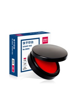 Deli 9868Phi70mm Round Financial Accounting Quick Drying Stamping Mud Red For Office Use Special Purpose Fast Drying Ink Red φ70 trumpet