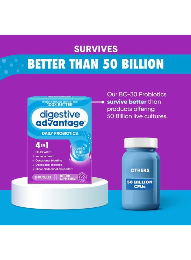 Digestive Advantage Probiotics For Digestive Health, Daily Probiotics For Women & Men, Supports Gut Health, Occasional Bloating & Diarrhea, Minor Abdominal Discomfort, & Immune Support, 30ct Capsules - Image 3