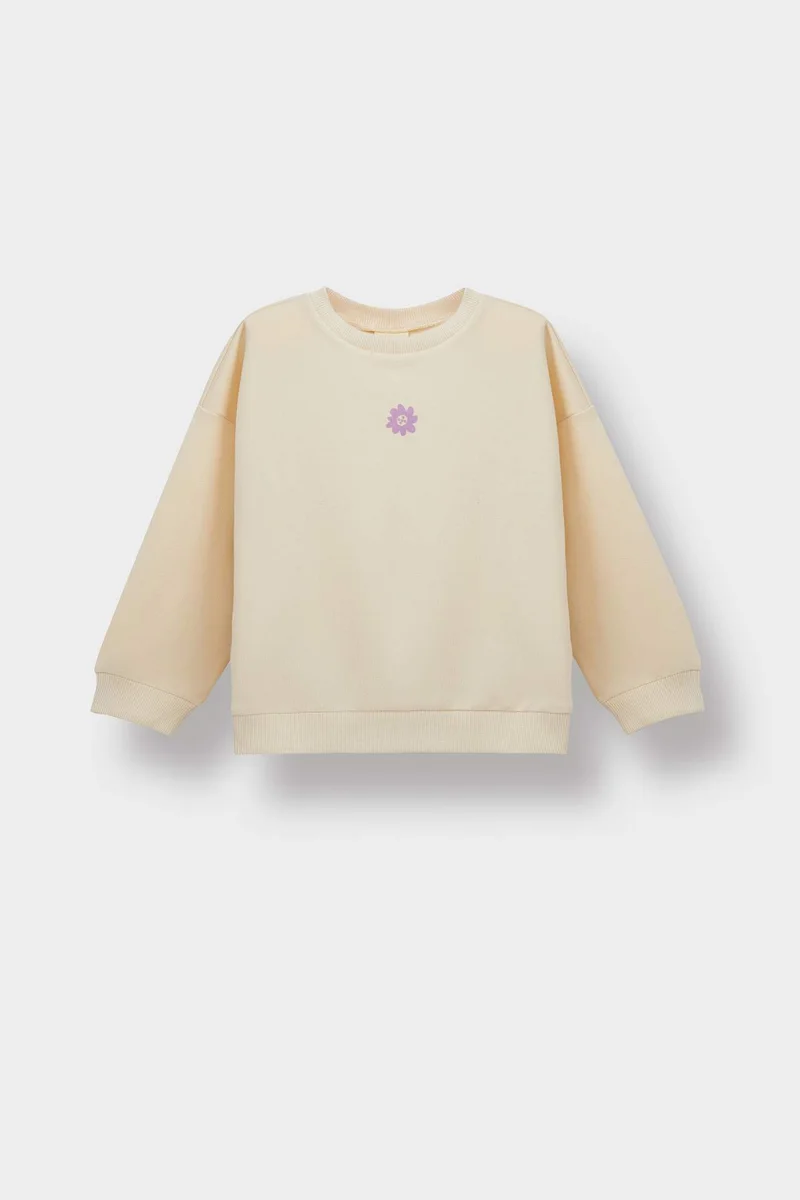 Defacto Baby Girl Regular Fit Crew Neck Floral Sweatshirt