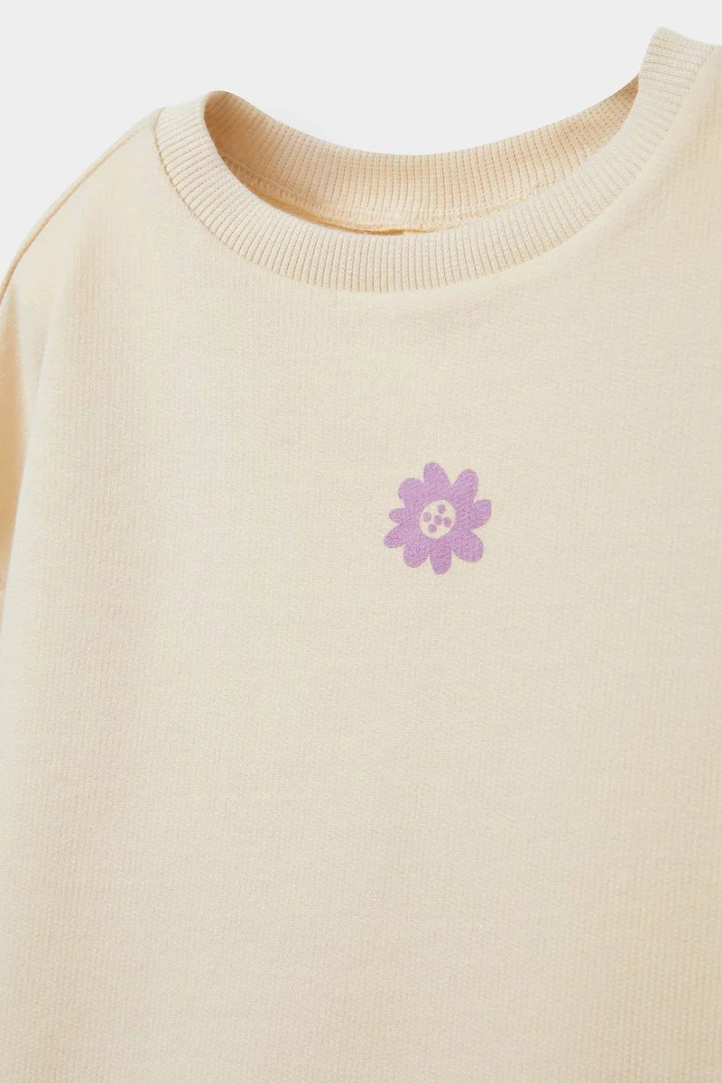 Defacto Baby Girl Regular Fit Crew Neck Floral Sweatshirt