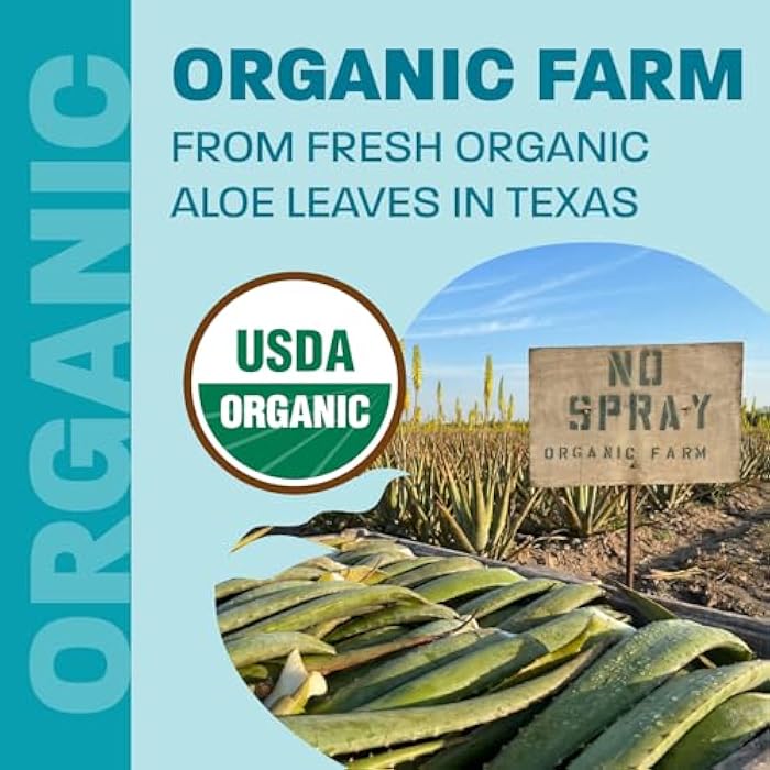 Land Art - Pure Aloe Vera Juice Unflavored – Cold-Processed - 99.7% Organic Aloe Vera Inner Fillet from Fresh Texas Leaves – Digestive Health, Detox and Natural Wellness – 64 fl oz - Image 4