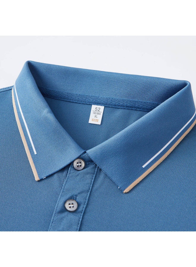Tucano men's Summer Short-sleeve Polo Shirt With Elastic Waist Casual Pants Set - Image 5