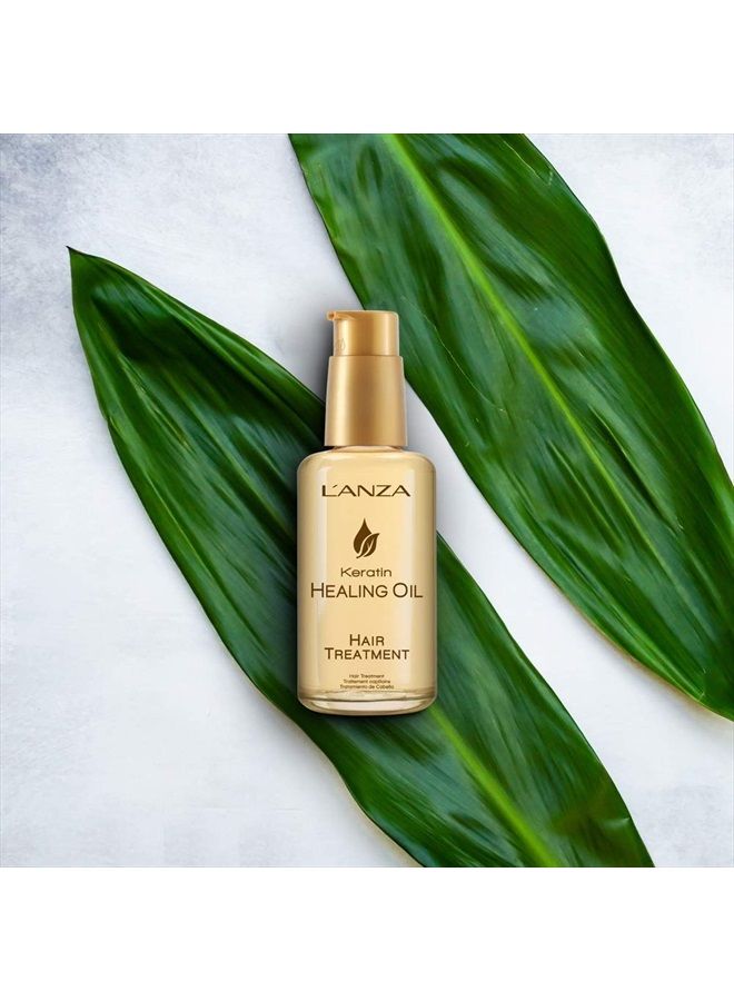 L'anza Keratin Healing Oil Treatment, Restores, Revives, and Nourish Dry Damaged Hair & Scalp, With Restorative Phyto IV Complex, Protein and Triple UV Protection (0.34 Fl Oz) Clear - Image 4