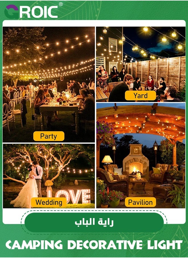 GROIC - 10Ft Outdoor String Lights LED, Globe String Lights with 2700K Warm White 11 Shatterproof G40 LED Bulbs,Waterproof String Lights for Party Porch Backyard Garden Bistro - Image 1