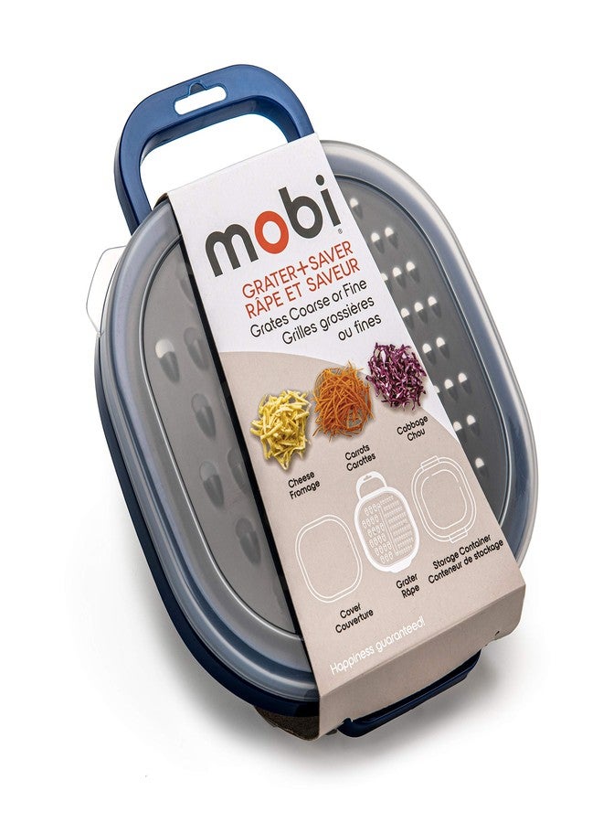 Mobi Storage grater with 2 grating surfaces and cover for storing leftovers, Blue - Image 1