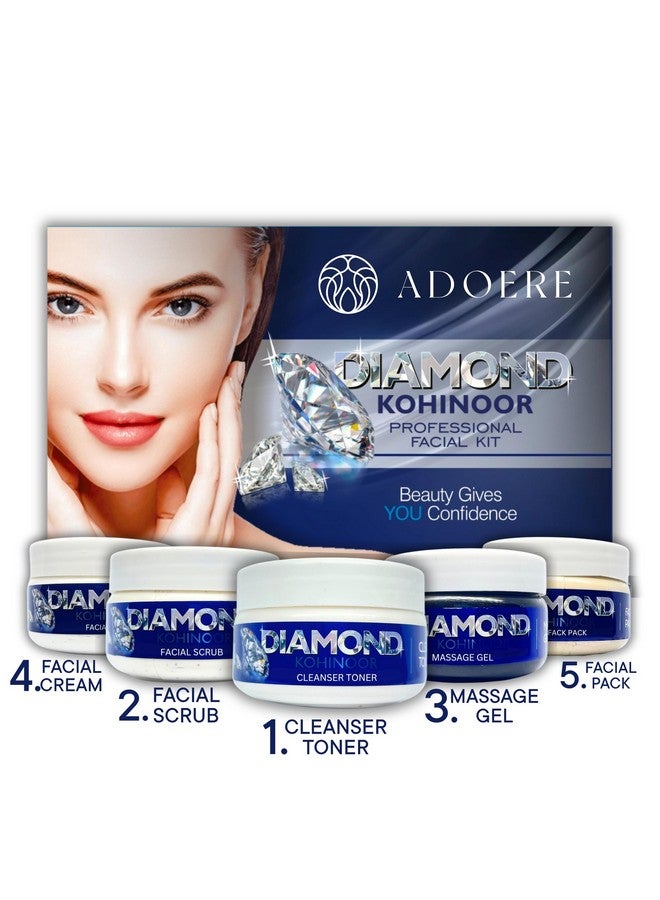 ADOERE طقم وجه لبشرة مشرقة ومتألقة للعروس، صالون، توهج فوري لجميع أنواع البشرة للرجال والنساء (ماس، 250 جرام) - Image 2