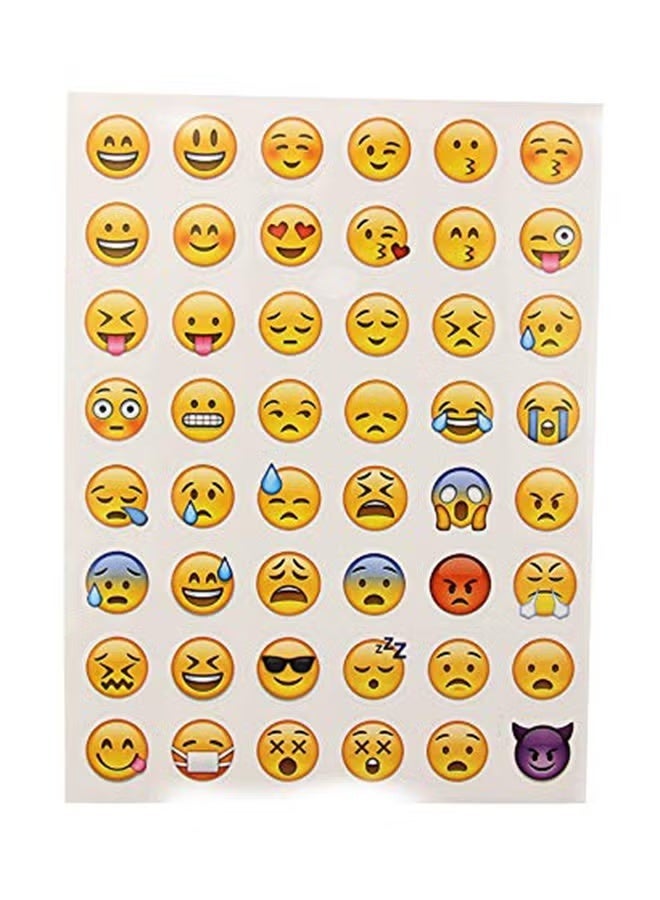 Mini 4 Sheet 192 Emoji Smiley Face Whatsapp Scrapbooking Stationery Sticker Set 18x13.5cm - Image 3