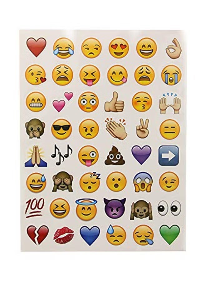 Mini 4 Sheet 192 Emoji Smiley Face Whatsapp Scrapbooking Stationery Sticker Set 18x13.5cm - Image 2