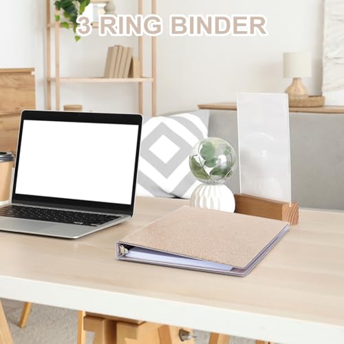 EYROZILL 3 Ring Binders 1 Inch Sparkly Binder 1 Inch to Hold 300 Sheets, Fashion Binder Back to School Supplies, Rose Gold - Image 3